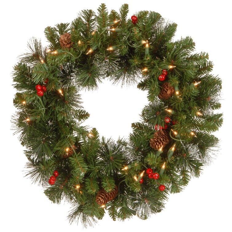 Customizable Christmas Tree & Greenery Set Crestwood Spruce with Clear Lights