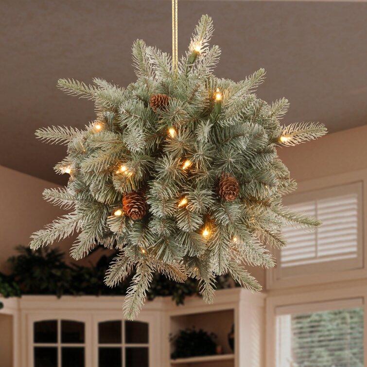 Customizable Christmas Tree & Greenery Set Frosted Arctic Spruce with Clear Lights