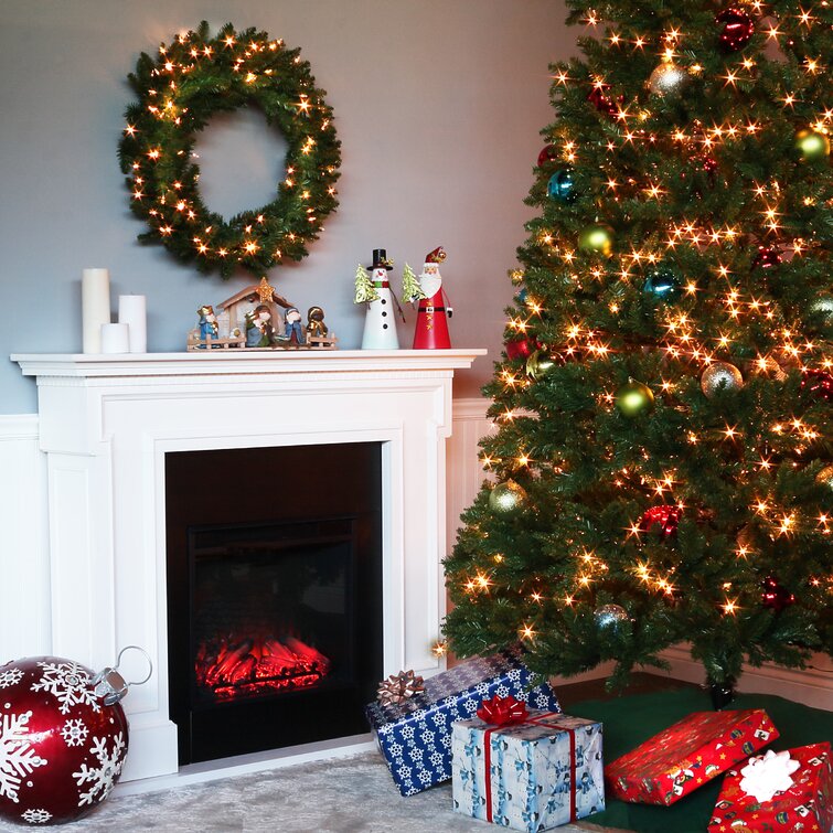 Customizable Christmas Tree & Wreath Set Kingswood Fir with Clear Lights