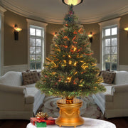Green Pine Artificial Christmas Tree With Multi-Color Lights