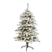 Flocked Artificial Christmas Fir Tree With Clear Lights