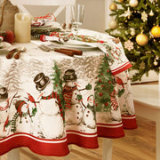Geometric Round Christmas Tablecloth