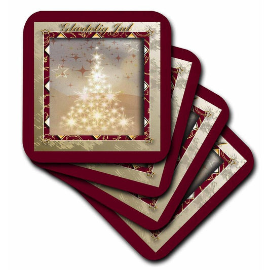Glædelig Jul Ceramic Tile Coaster (Set of 4)