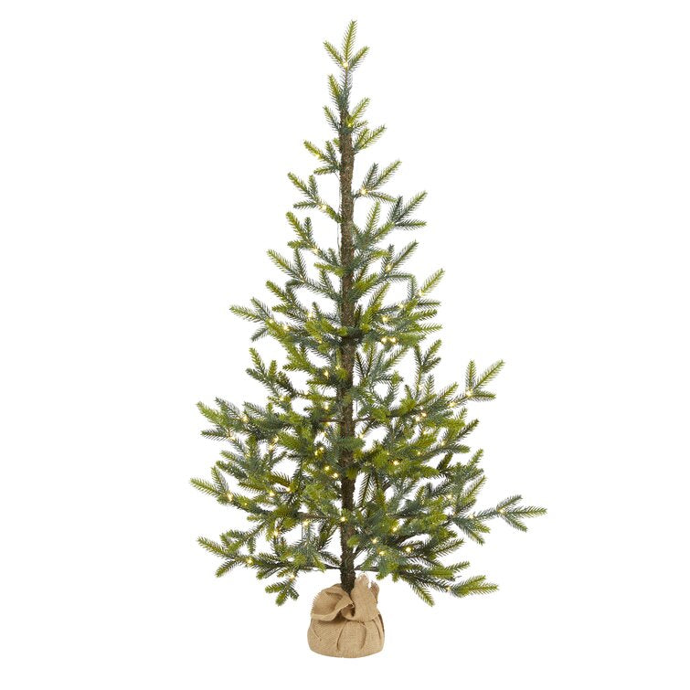 Artificial Green Fir Christmas Tree with Clear Lights