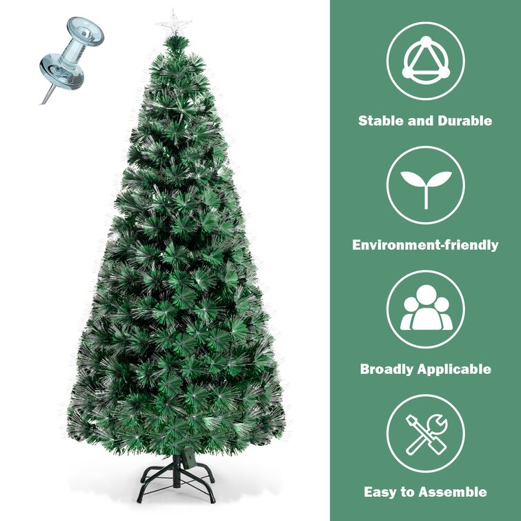 Green Pine Artificial Christmas Tree with 185 White Lights