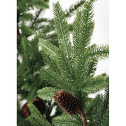 Green Pine Feather Christmas Tree and Pinecones