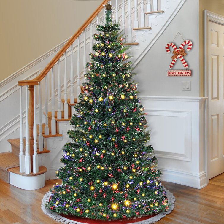 LED Fiber Optic Artificial Christmas Tree W/ Top Star-7'