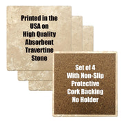 Let's Get Baked Absorbent Stone Holiday Christmas Drink Coasters (Set of 4)