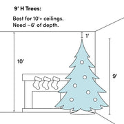 Oakman 108'' Lighted Artificial Spruce Christmas Tree