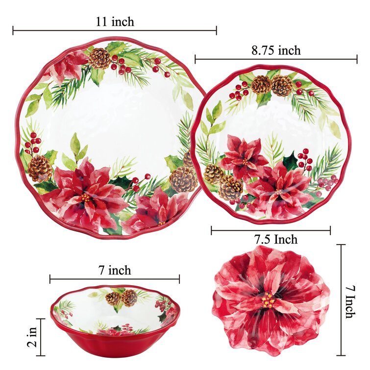 Poinsettias Dinnerware Set S16 (Set of 16)