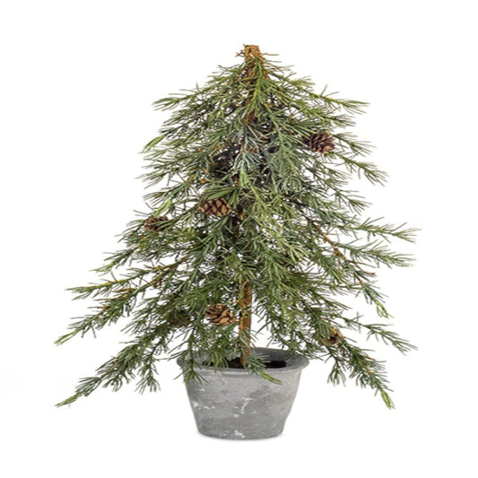 Potted 2' Green Pine Artificial Christmas Tree (Set of 2)