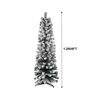 Artificial PVC Flocked/Frosted Christmas Tree 4' Slender Green/White 