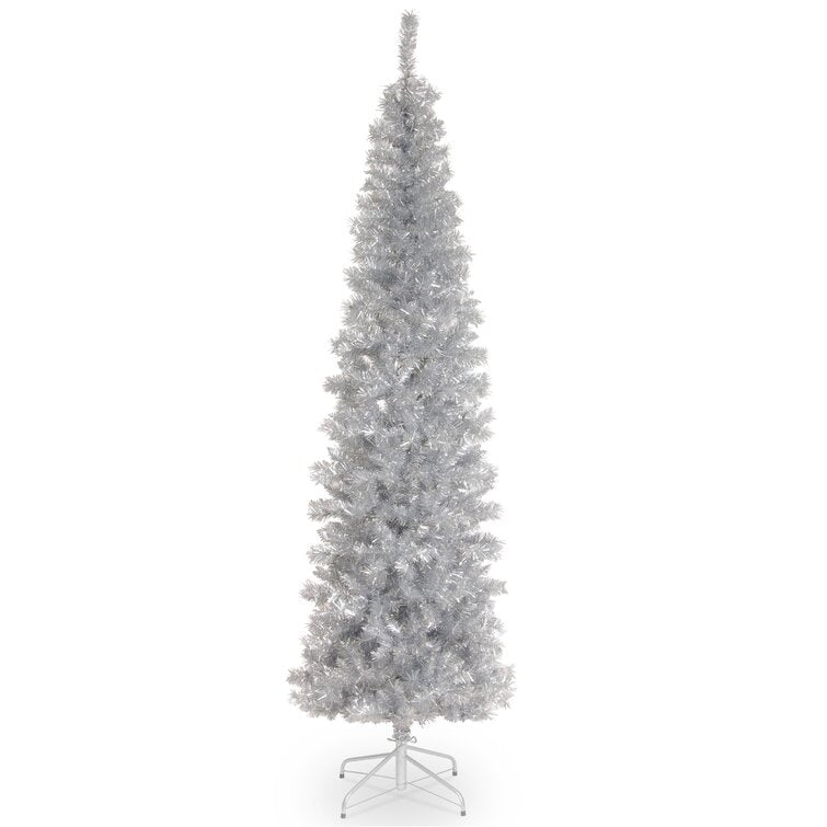 Artificial Tinsel Silver Pine For Christmas