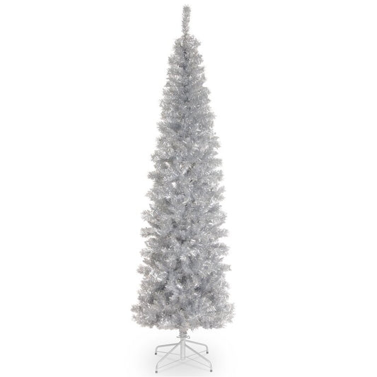Artificial Tinsel Silver Pine For Christmas