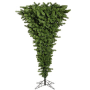 Unside Down 7.5' Green Artificial Christmas Tree with 500 LED Multi-Colored Lights with Stand