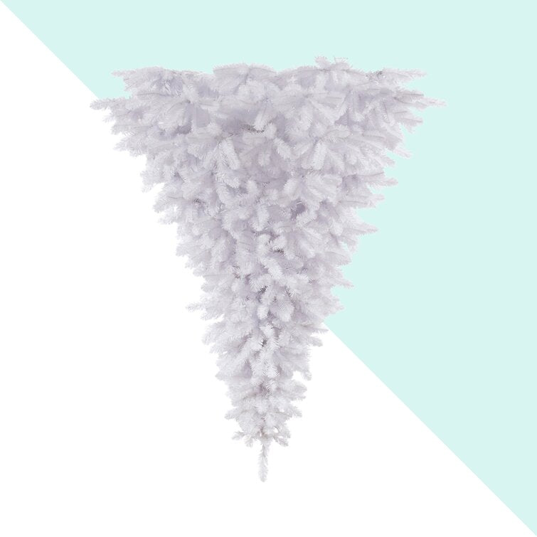 Upside Down 6' White Artificial Christmas Tree