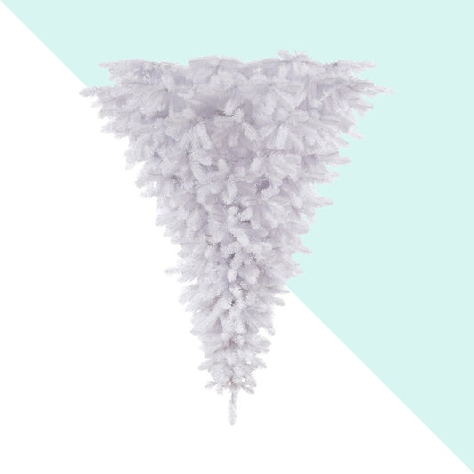 Upside Down 6' White Artificial Christmas Tree