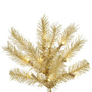 White/Gold Tinsel 90'' Lighted Artificial Pine Christmas Tree