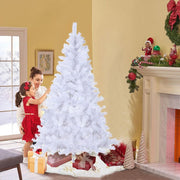 White Artificial Christmas Tree, 7Ft Full Tree, With Metal Stand