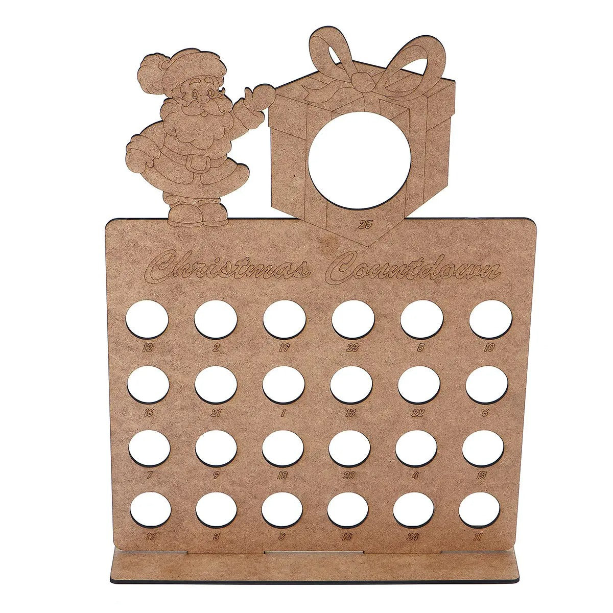 Wooden Advent Calendar Christmas Tree Hanging 24 Chocolates Stand Rack