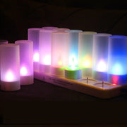 Rechargeable Flameless Flickering Tealight Candle And Holder