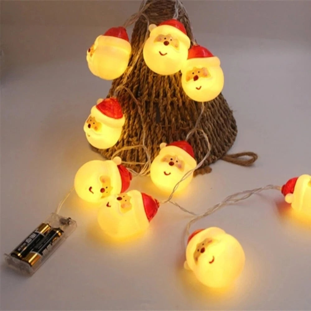 Santa Head Shaped Christmas Decoration String Lights
