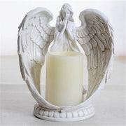 Resin Electronic Angel Candle Holder Feather Wings