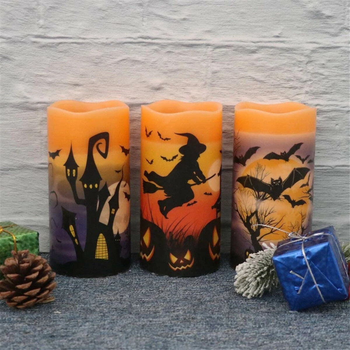 Halloween Themed Flameless Flickering Candles