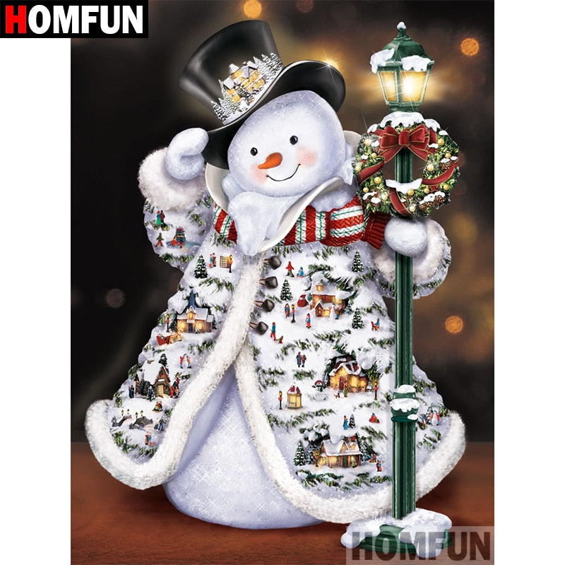 DIY 5d Diamond Painting "Christmas snowman"  Cross Stitch Square Round