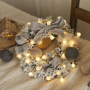 Christmas Artificial Rattan Flower Wreath  With String Light - Christmas Trees USA