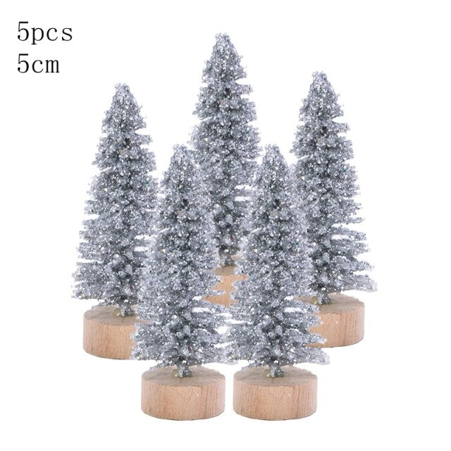 5 pieces 5 Size Artificial Decorated Mini Christmas Tree - Christmas Trees USA