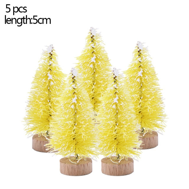 5 pieces 5 Size Artificial Decorated Mini Christmas Tree - Christmas Trees USA