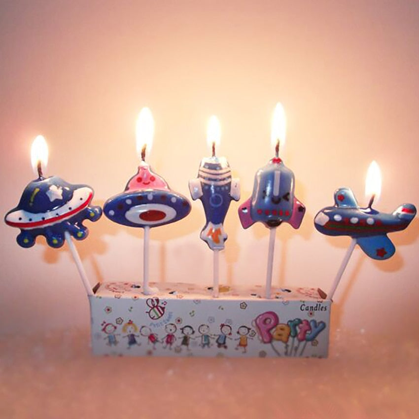 Airplane Shaped Candles Set