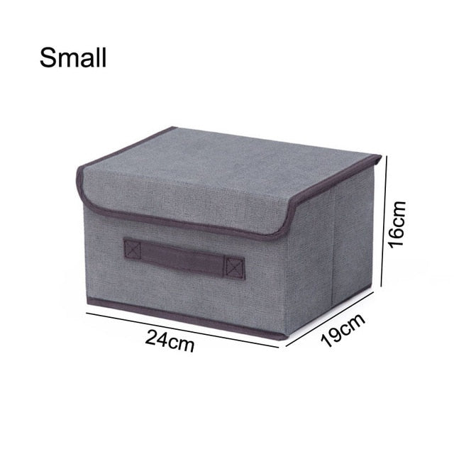 Cotton Linen Storage Box With Cap 2 Size Christmas Storage