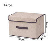 Cotton Linen Storage Box With Cap 2 Size Christmas Storage