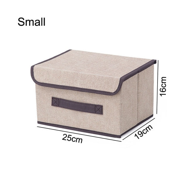 Cotton Linen Storage Box With Cap 2 Size Christmas Storage