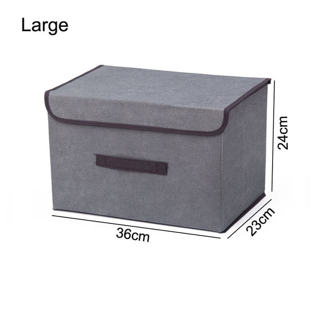 Cotton Linen Storage Box With Cap 2 Size Christmas Storage