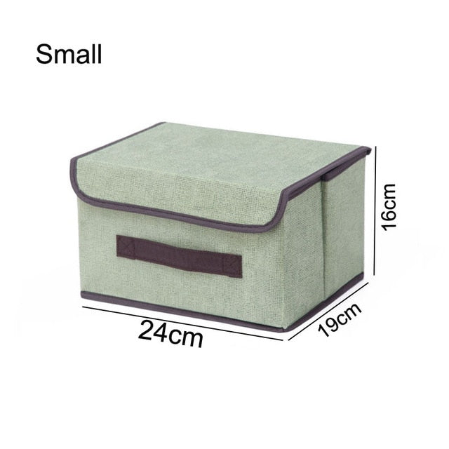 Cotton Linen Storage Box With Cap 2 Size Christmas Storage