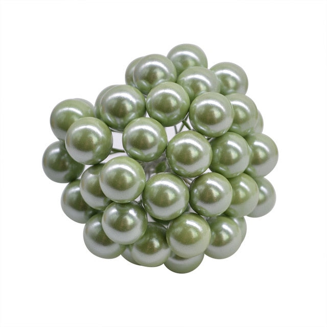 50Pcs/lot Mini Artificial Flower Fruit Stamens Cherry Christmas Plastic Pearl Berries Ornaments - Christmas Trees USA