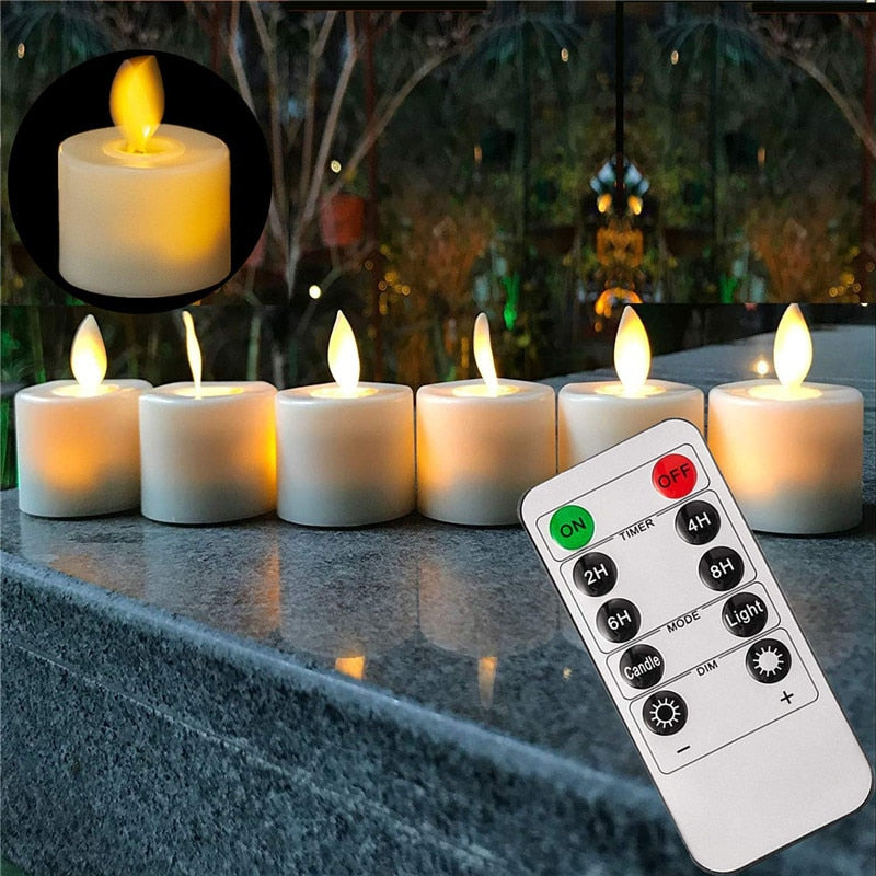 Pack of 6 or 12 Remote or Not Remote Flameless Battery Candles