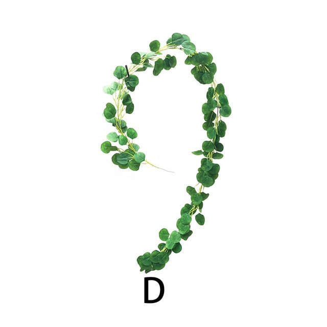 2M Artificial Green Eucalyptus Garland Leaves Christmas Decoration Wreath DIY - Christmas Trees USA
