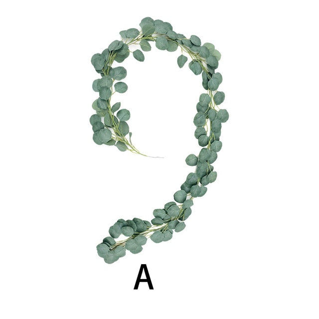 2M Artificial Green Eucalyptus Garland Leaves Christmas Decoration Wreath DIY - Christmas Trees USA
