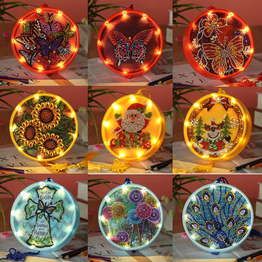 DIY Embroidery Diamond Art Painting Led Light Lamp Special Shaped