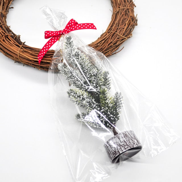 White Snow Encrypted Green Tree Mini Artificial Christmas Tree