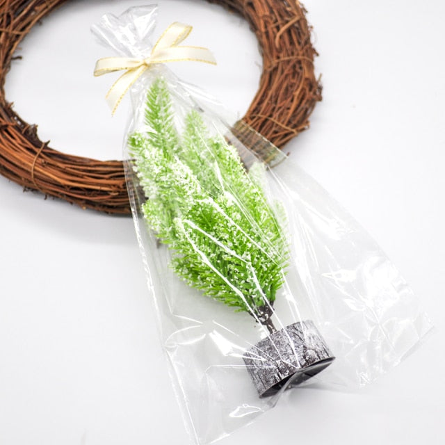 White Snow Encrypted Green Tree Mini Artificial Christmas Tree
