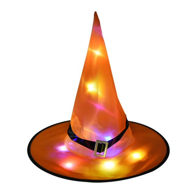1pcs Halloween Witch Hat with LED Light Glowing Witches Hat Hanging - Christmas Trees USA