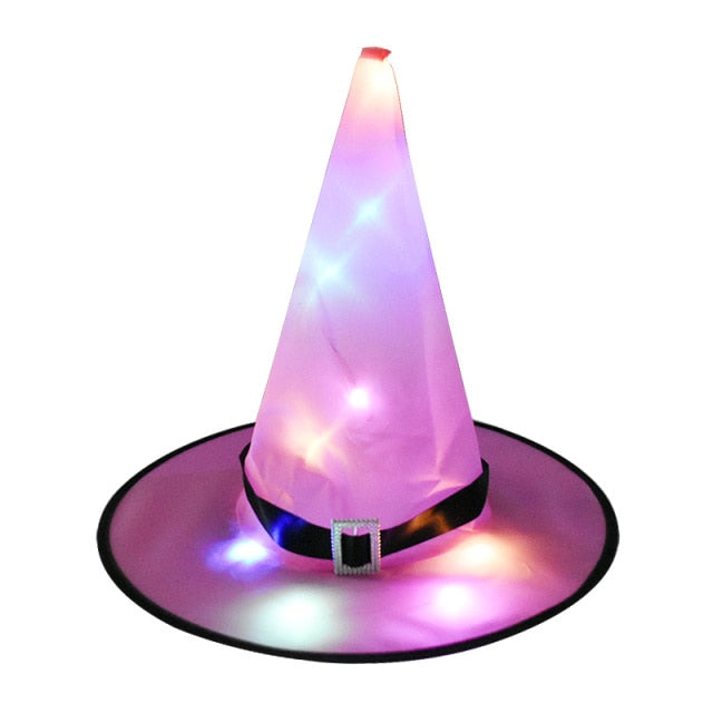1pcs Halloween Witch Hat with LED Light Glowing Witches Hat Hanging - Christmas Trees USA