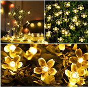 Waterproof 10/20/30leds Cherry Blossoms Peach Flower - Christmas Trees USA
