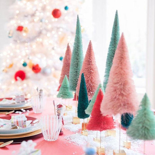 Mini Bottle Brush Christmas Tree Sets, 5 to 16 cm