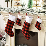 Red & Black Check Xmas Stockings - Christmas Trees USA